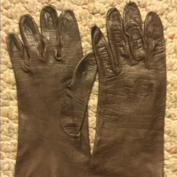 Vtg MICHEL SWISS Womens Leather Sz 6 Brown Gloves - Picture 1 of 6